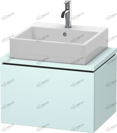 LC580000909 Тумбочка для компактной консоли L-Cube #LC5800 620 x 477 мм Светло-голубой матовый декор Duravit