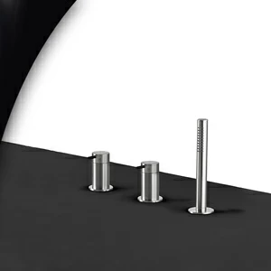 Смеситель для ванны матовая сталь с черной ручкой Toki Radomonte TKI14SCIL22