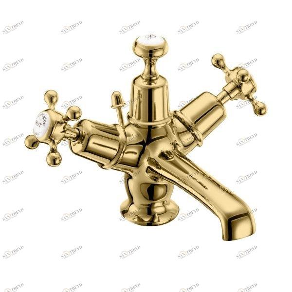 Смеситель на 1 отверстие с донным клапаном [CL4 GOL] GOLD Burlington T12-QT GOL, T1 GOL