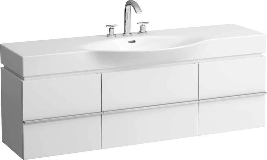 H4013520759991 Шкафчик под раковину с сифоном, экономящим пространство, для раковин 811706, 812706, 813706, 814706, 2 выдвижных ящика с 2 дверцами, 2 стеклянные полки LAUFEN PRO - Вид №1