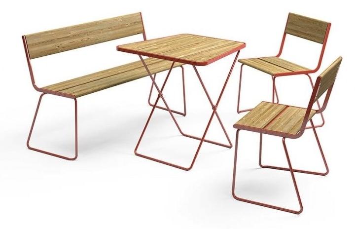 VESTRE Скамья из стали и дерева со спинкой April go sun-id-1474803 - Вид №1