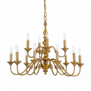 Люстра на 12 ламп золотая Delight Collection MD15027324-12A DELIGHT COLLECTION ДИЗАЙНЕРСКИЕ 00-3883171 Золото;прозрачный