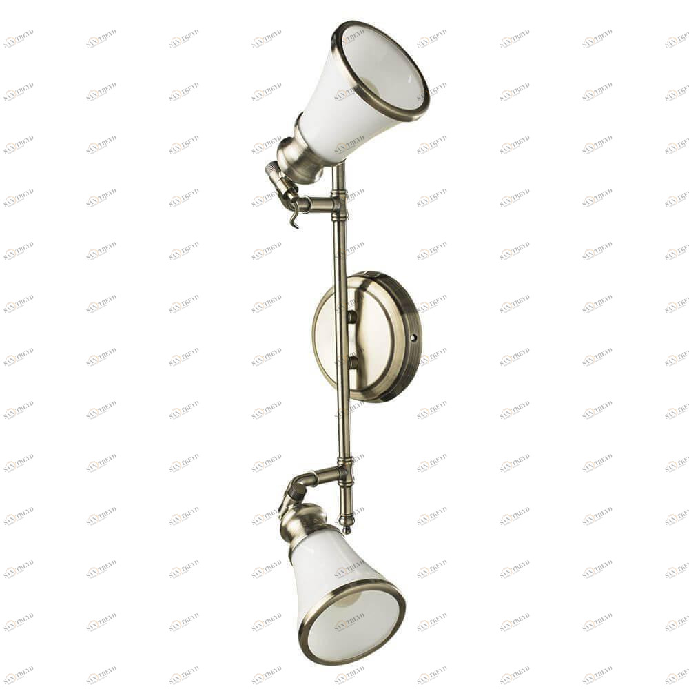Спот настенный с белыми плафонами бронзовый Arte Lamp A9231AP-2AB ARTE LAMP 81 BRONZE 00-3926287 Белый;бронза 