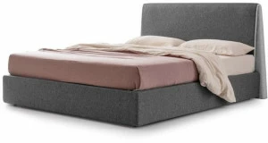 ZANETTE Двуспальная кровать с обивкой из кожи с мягким изголовьем