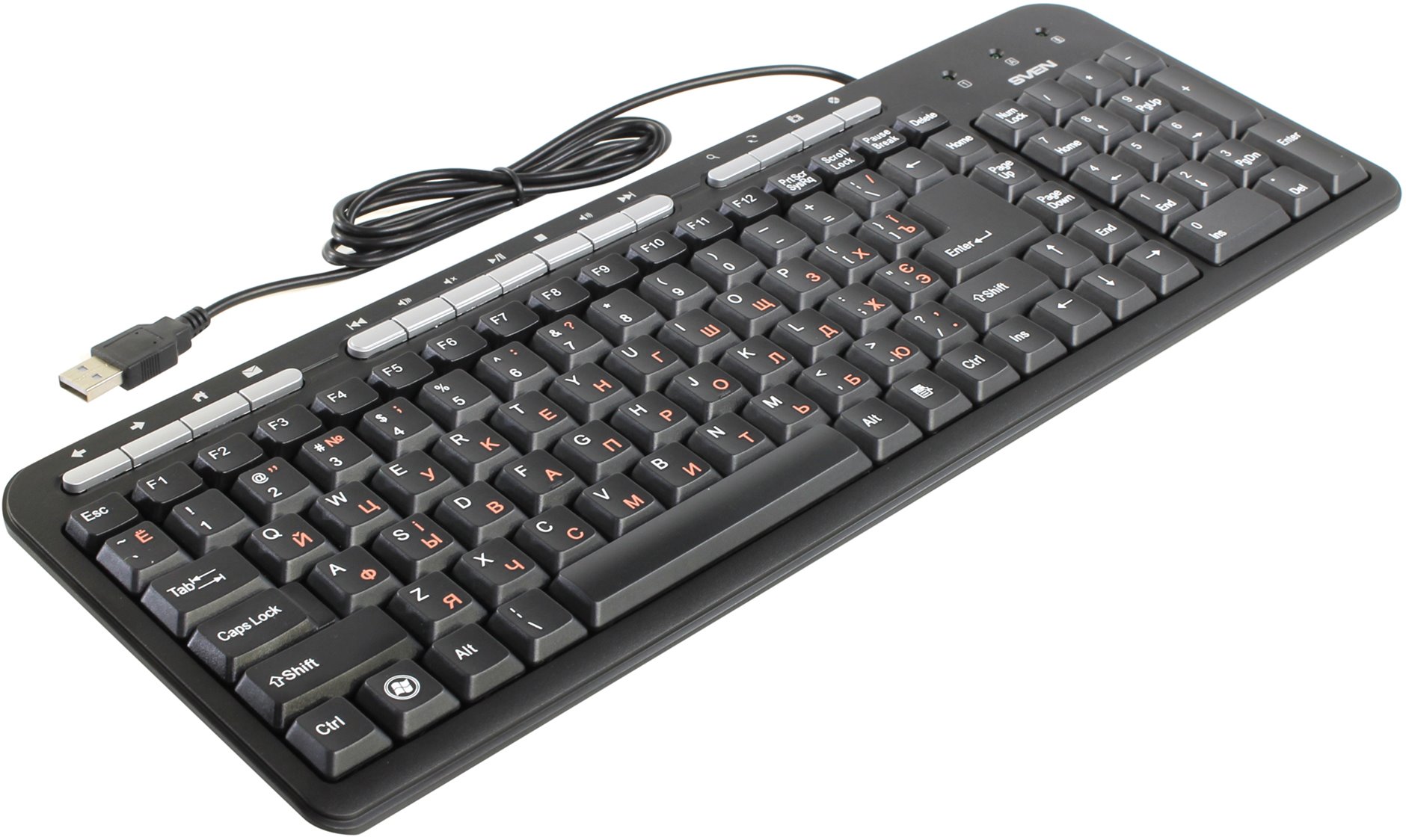 SV-03100309UB Клавиатура standard 309m usb чёрная Sven Santreyd  - Вид №1