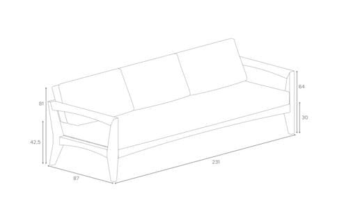 3-местный тканевый садовый диван Royal Botania Zenhit lounge ARCH-00021014 - Вид №8