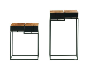 Квадратный стол из стали и дерева