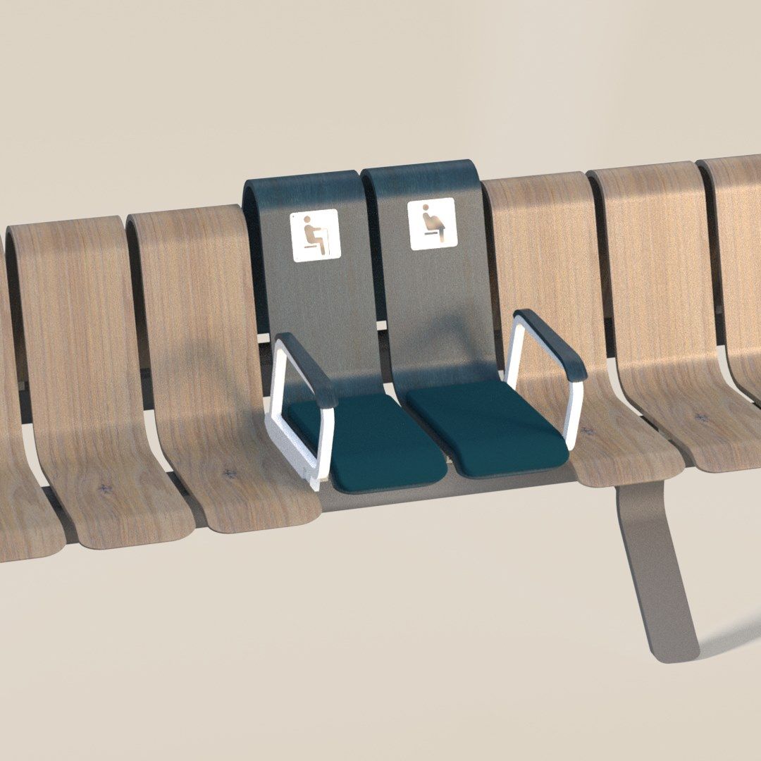 Модульная скамья для медицинских учреждений Green Furniture Concept Ascent ARCH-00118151 - Вид №10