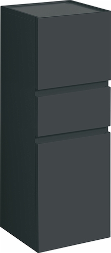 44768 IFO Renova Plan шкаф средней высоты с двумя дверцами и ящиком, глянцевый белый  - Вид №2