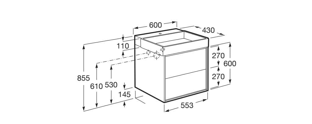 Деревянный подвесной умывальник с ящиками Roca ARCH-00016295 - Вид №8