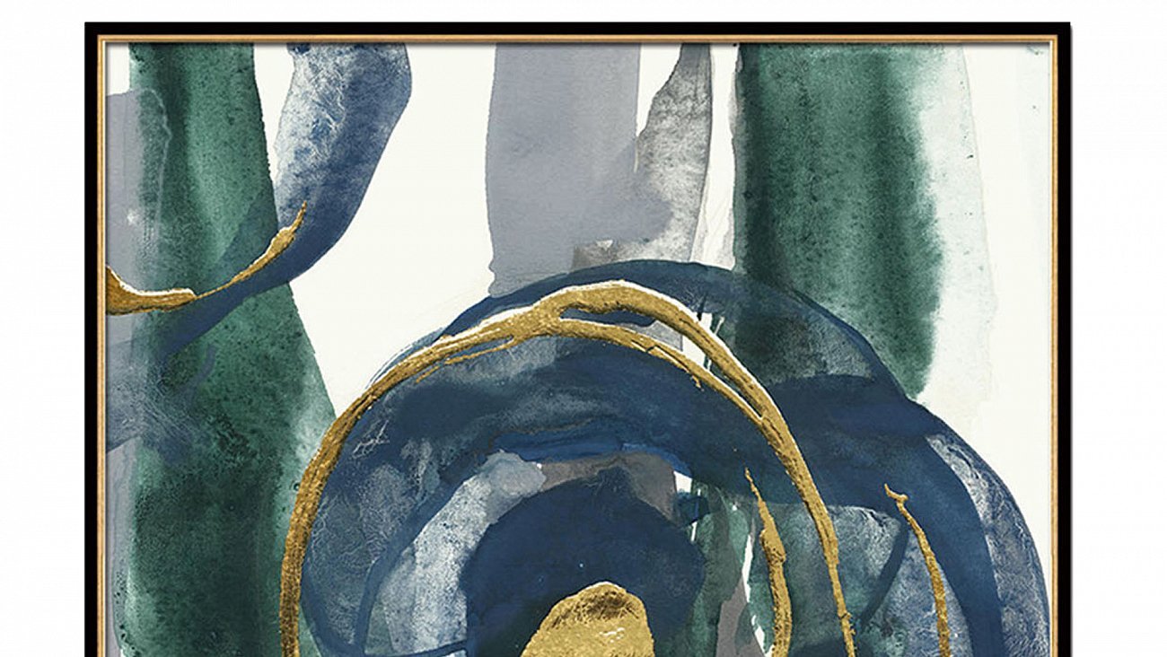 Картина с абстрактным рисунком 80х80 см Jasper II EVENHOME  00-3878773 Зеленый;разноцветный  - Вид №2