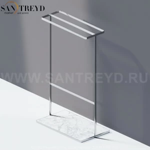 Agape MEMORY Полотенцедержатель напольный из белого мрамора в хромированном каркасе AMEM862AMC