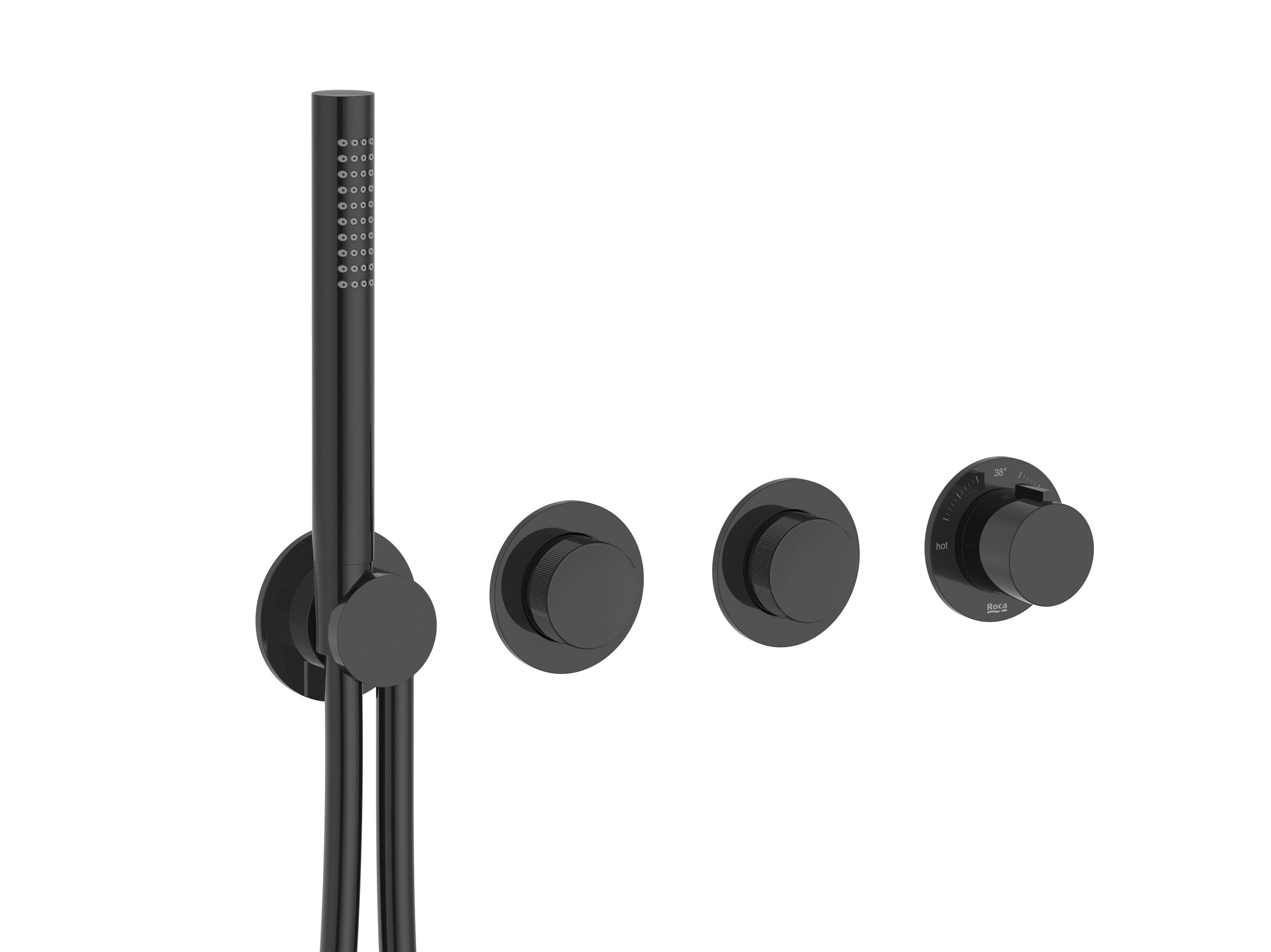 Латунный термостатический смеситель для душа с 4 отверстиями и ручным душем Roca T_Multi ARCH-00139640