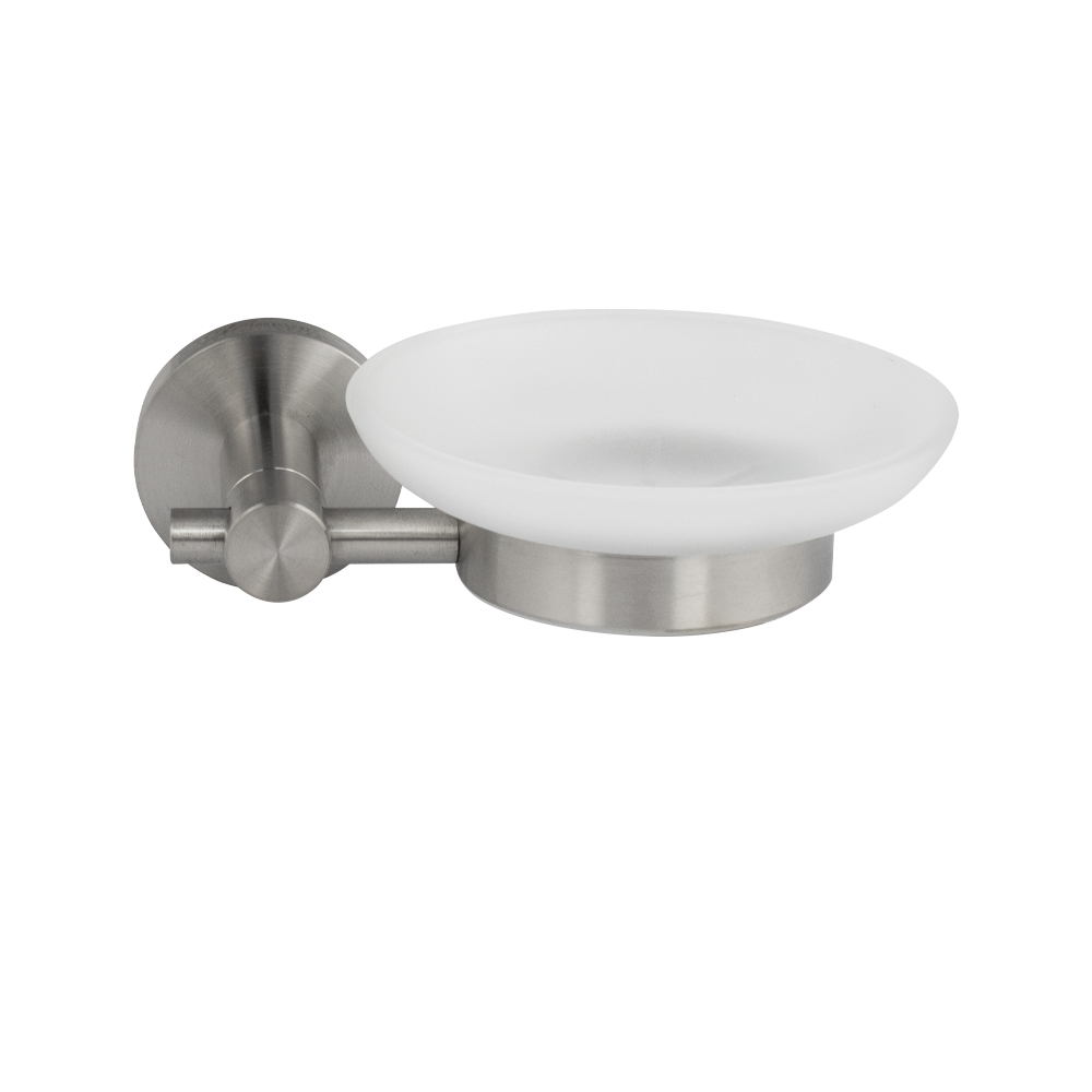 GFmark - Мыльница стеклянная с креплением к стене, из нержавеющей стали, код: 80004  - Вид №4