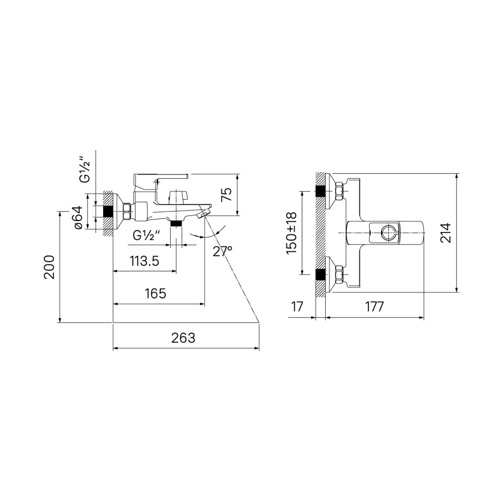 Смеситель для ванны Iddis Frame FRASB00i02WA однорычажный цвет хром STLM-2144316 - Вид №2