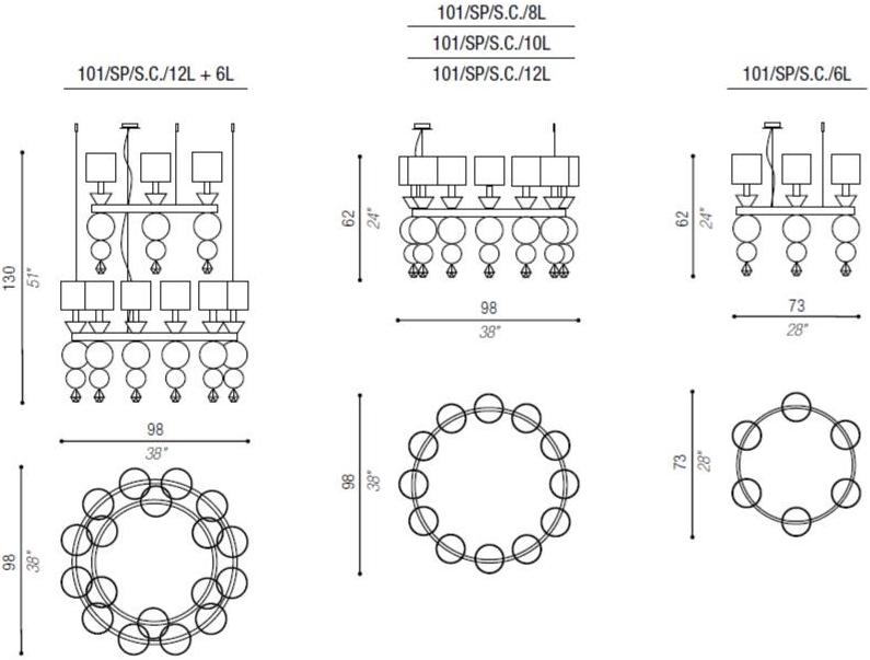 Люстра отраженного света с кристаллами Ginevra Santreyd sun-id-1376044 - Вид №3