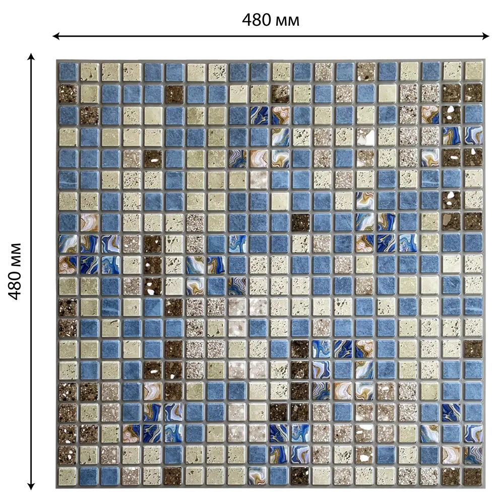 Листовая панель ПВХ Фокси синий 480x480x3 мм 0.23 м² GRACE STLM-2168492 - Вид №3