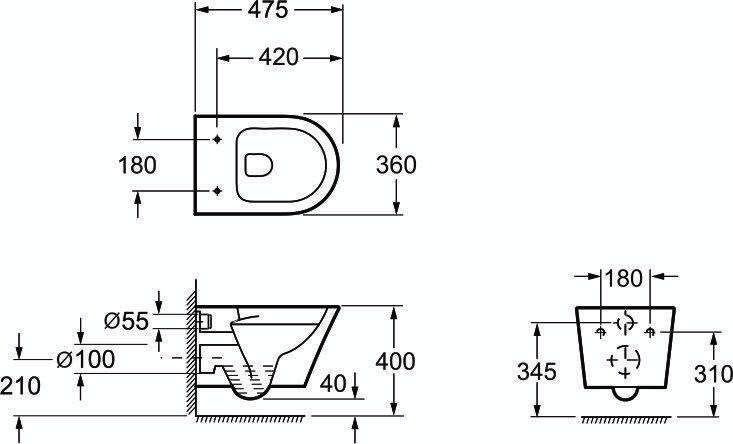 GR-P3011 Подвесной унитаз настенный Белый Grossman MODERN Китай - Вид №1