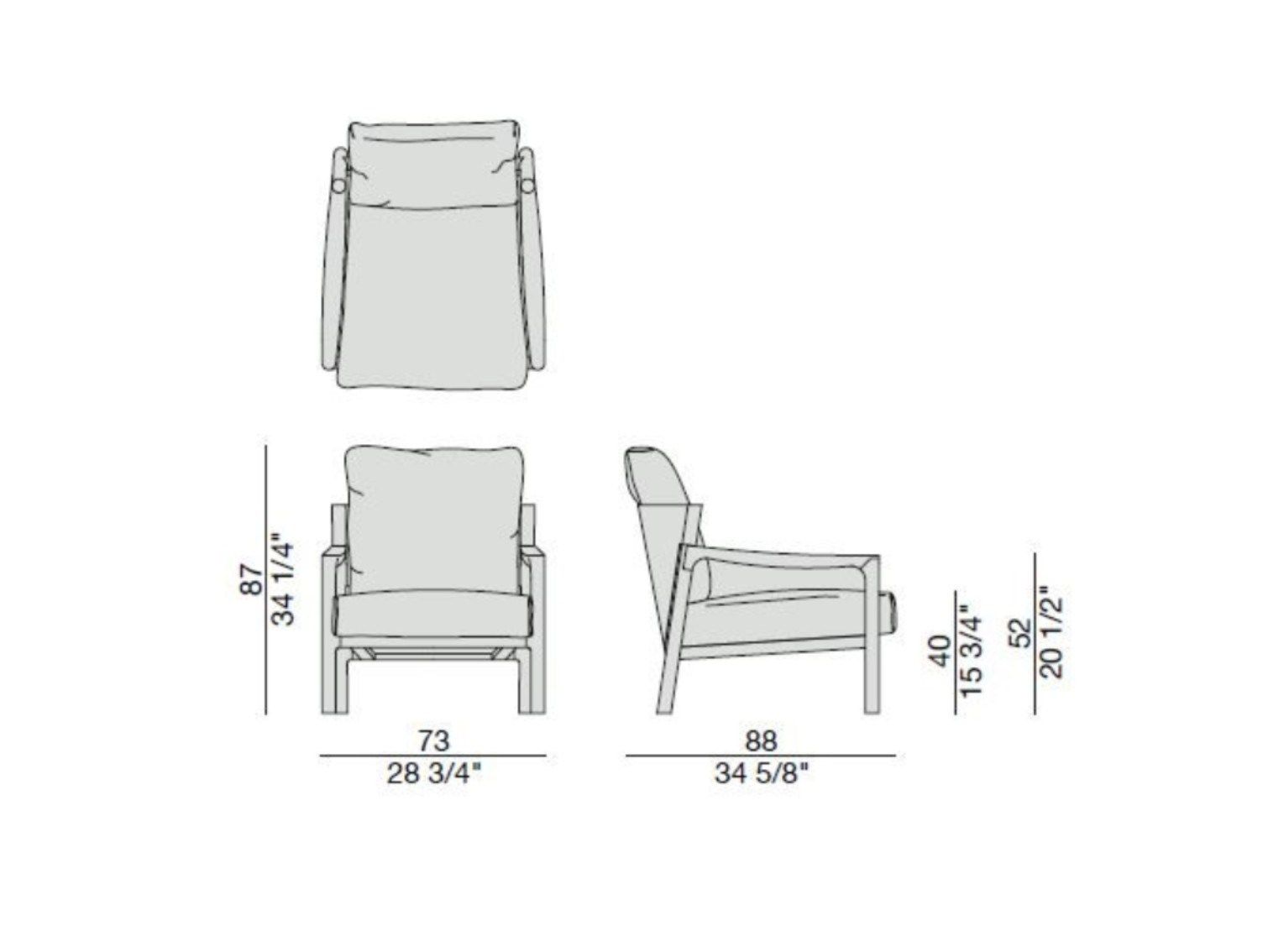 Тканевое кресло с подлокотниками Porada Soul ARCH-00110062 - Вид №3