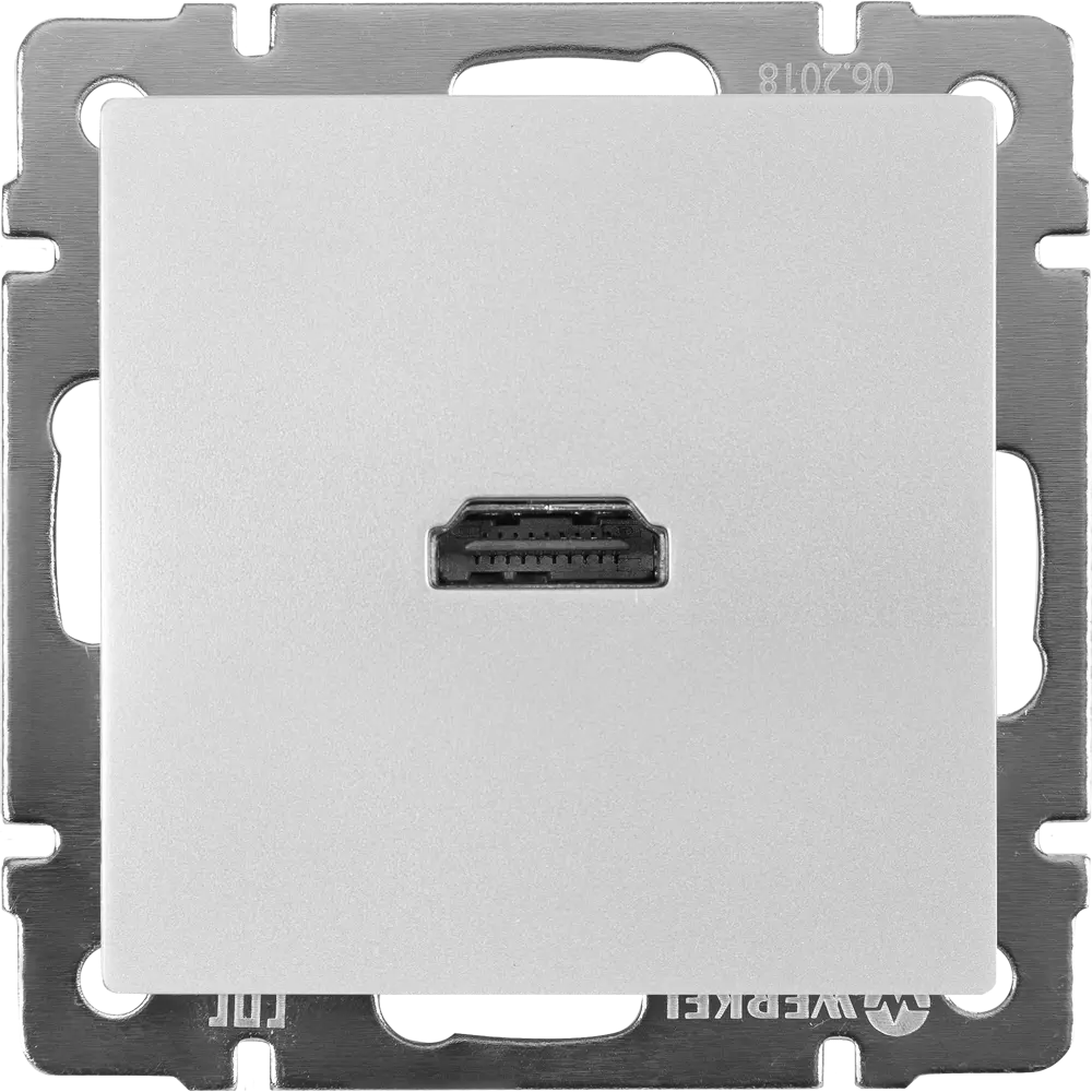 Розетка HDMI встраиваемая Werkel, цвет серебряный 81964432 STLM-2116635 Встраиваемые механизмы
