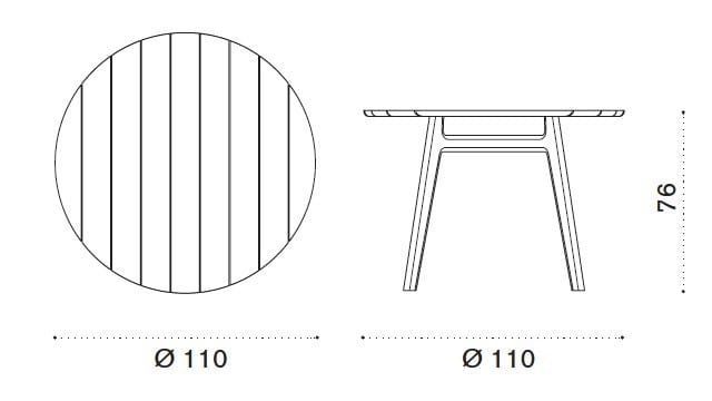 Круглый стол из тикового дерева Ethimo Knit ARCH-00062458 - Вид №6