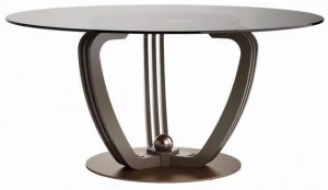 Caroti Круглый стол из стали и хрусталя Concept Art.115 - helix