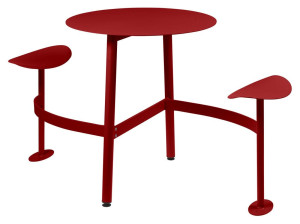 2-местный круглый модульный стол со встроенными сиденьями