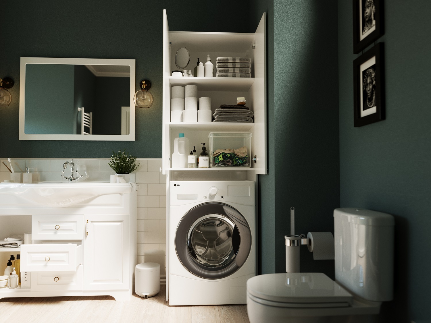 У79534 Шкаф Wall Classic 67 2д Белый глянец 1 Marka Wall - Вид №2