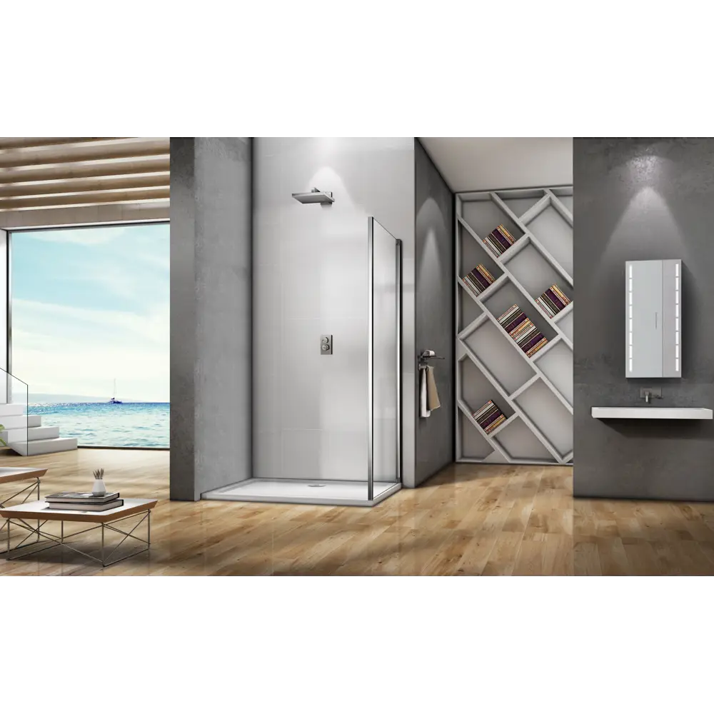 Боковая панель для душа Spirit 70x190см профиль хромированный стекло прозрачное 4мм Santreyd STLM-2048039