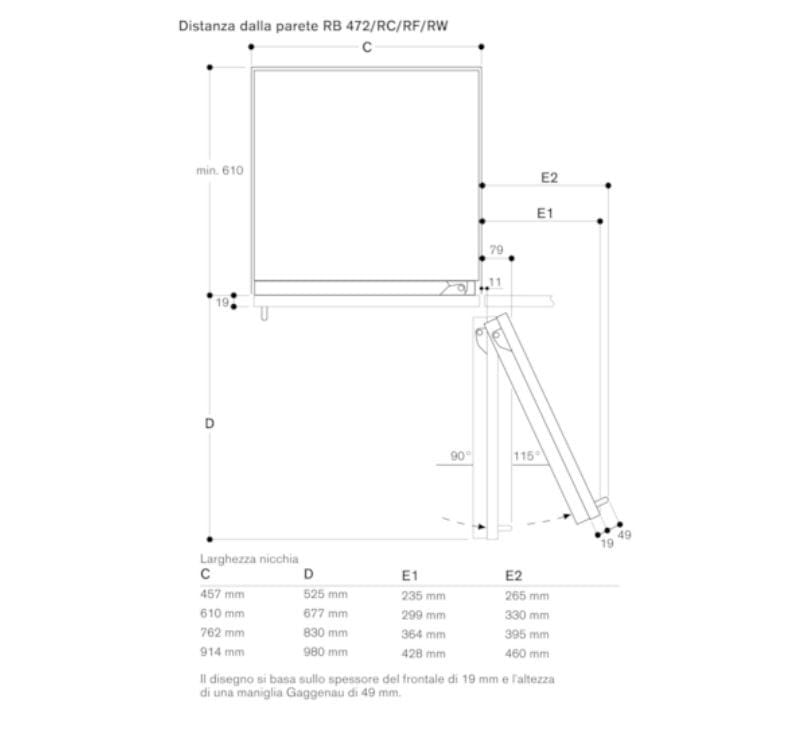 Однодверный встроенный холодильник GAGGENAU серия 400 ARCH-00138234 - Вид №3