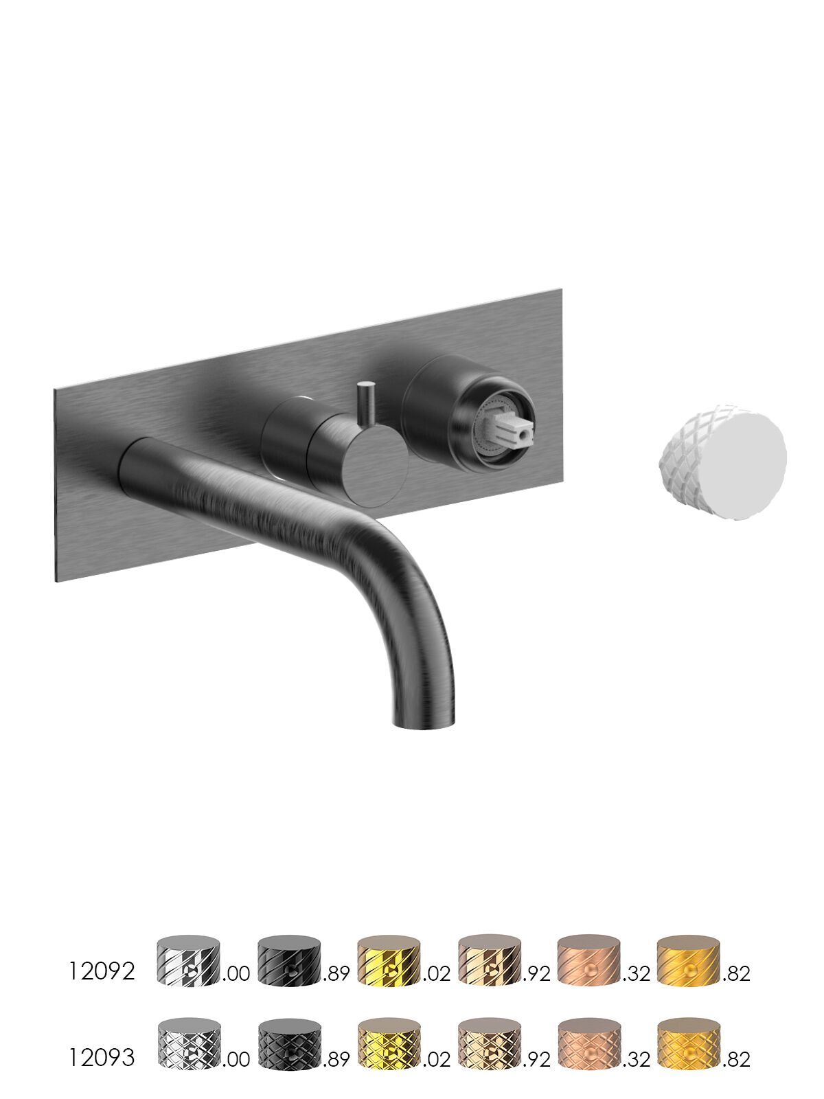 Настенный смеситель для ванны с 3 отверстиями и переключателем Rubinetterie Frattini отдельная эстетика ARCH-00148430 - Вид №9