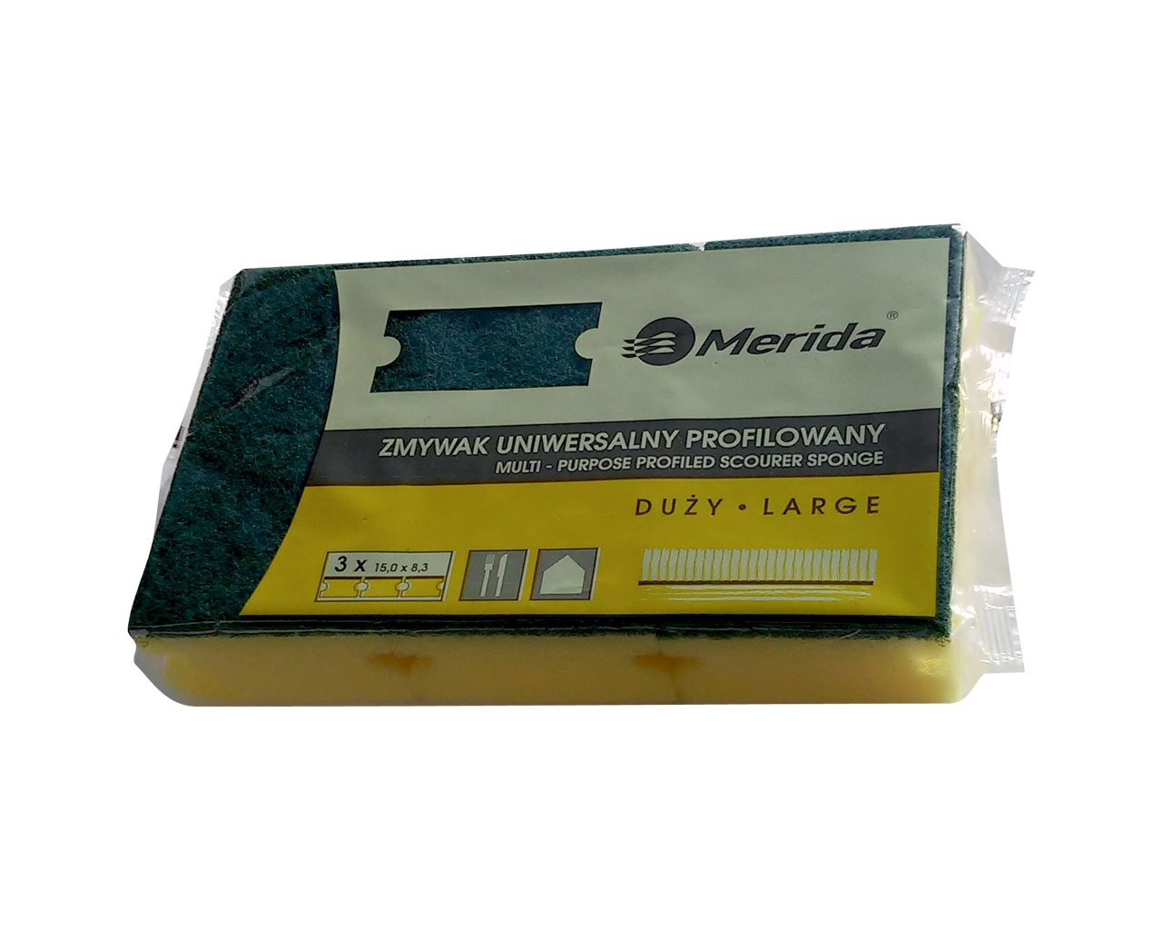 SRH001 Большая профилированная универсальная мочалка, в упаковке 3 шт. Merida  - Вид №1