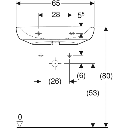 258555000 Раковина Geberit Renova Comfort, безбарьерная Geberit  - Вид №18