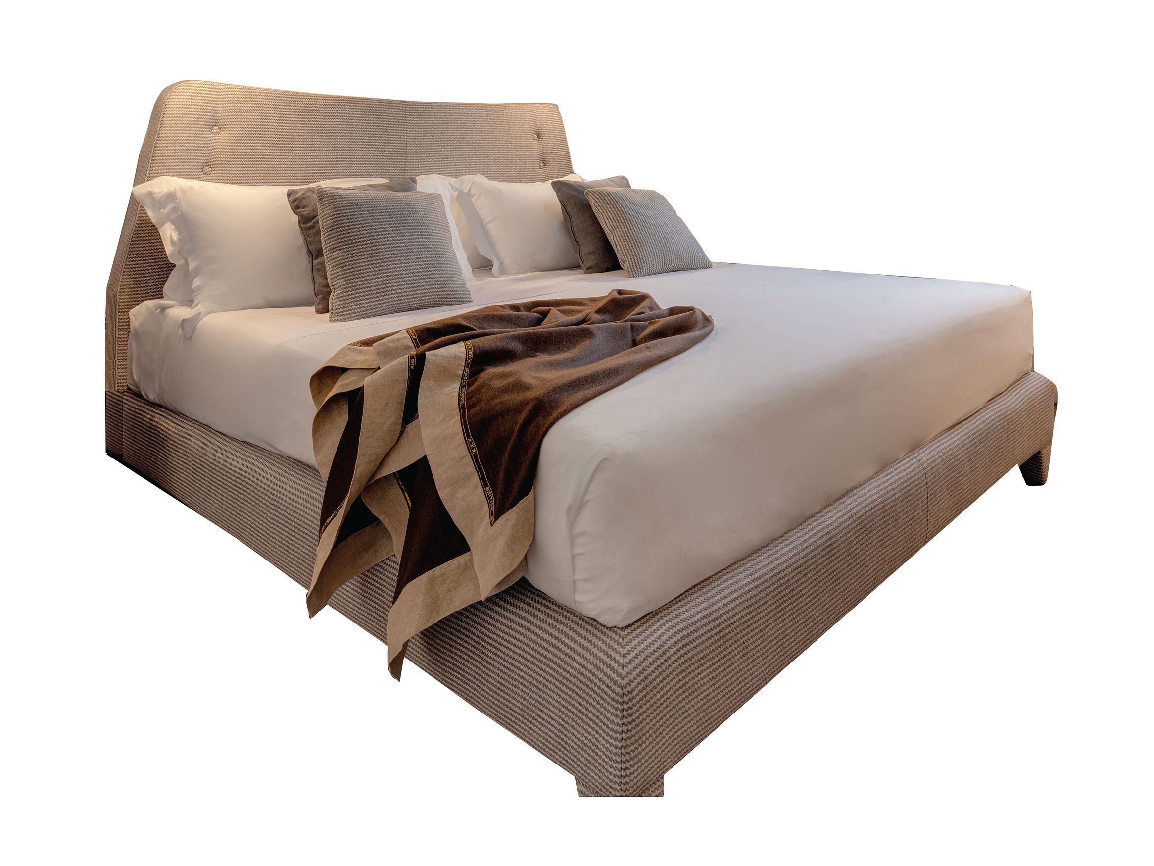 Двуспальная кровать из ткани с мягким изголовьем DOM EDIZIONI коллекция Ривьера ARCH-00118855