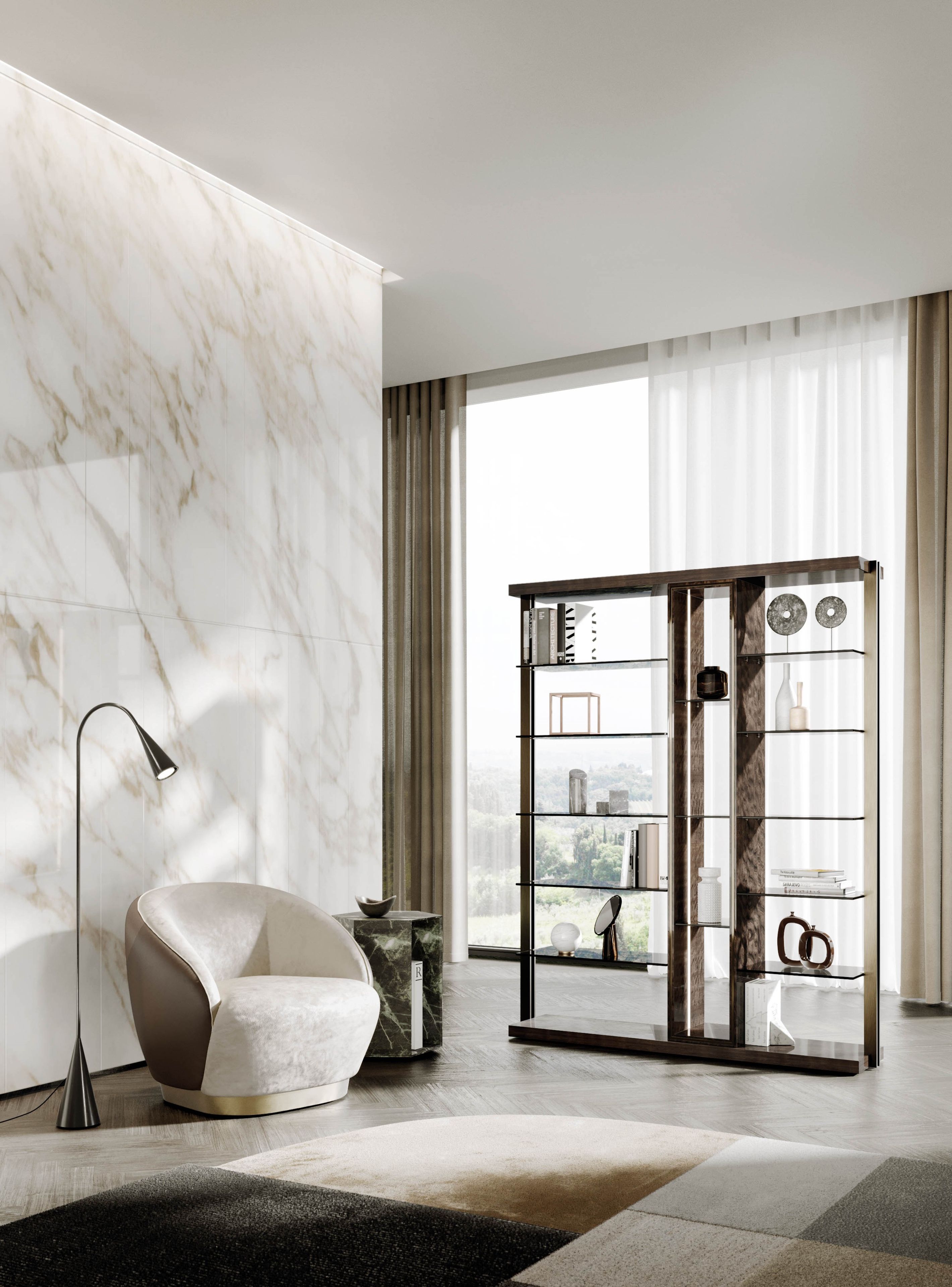 Мраморный шестиугольный журнальный столик Capital Collection DEDALO ARCH-00124167 - Вид №3