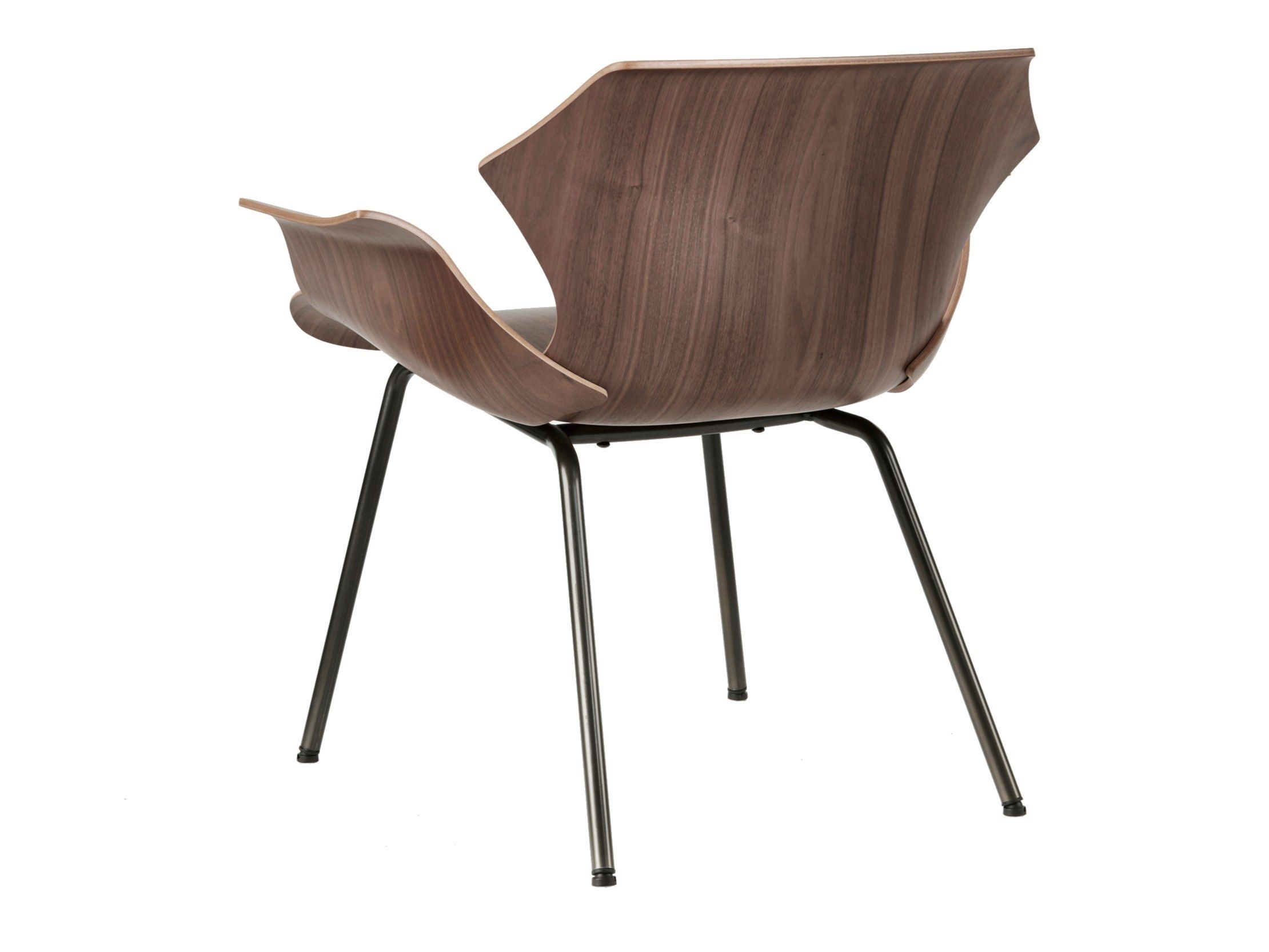 Стальное и деревянное кресло с подлокотниками BassamFellows Petal ARCH-00063917 - Вид №2