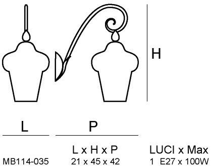 Siru Настенный светильник из муранского стекла Piazza Mb 114-035 - Вид №2
