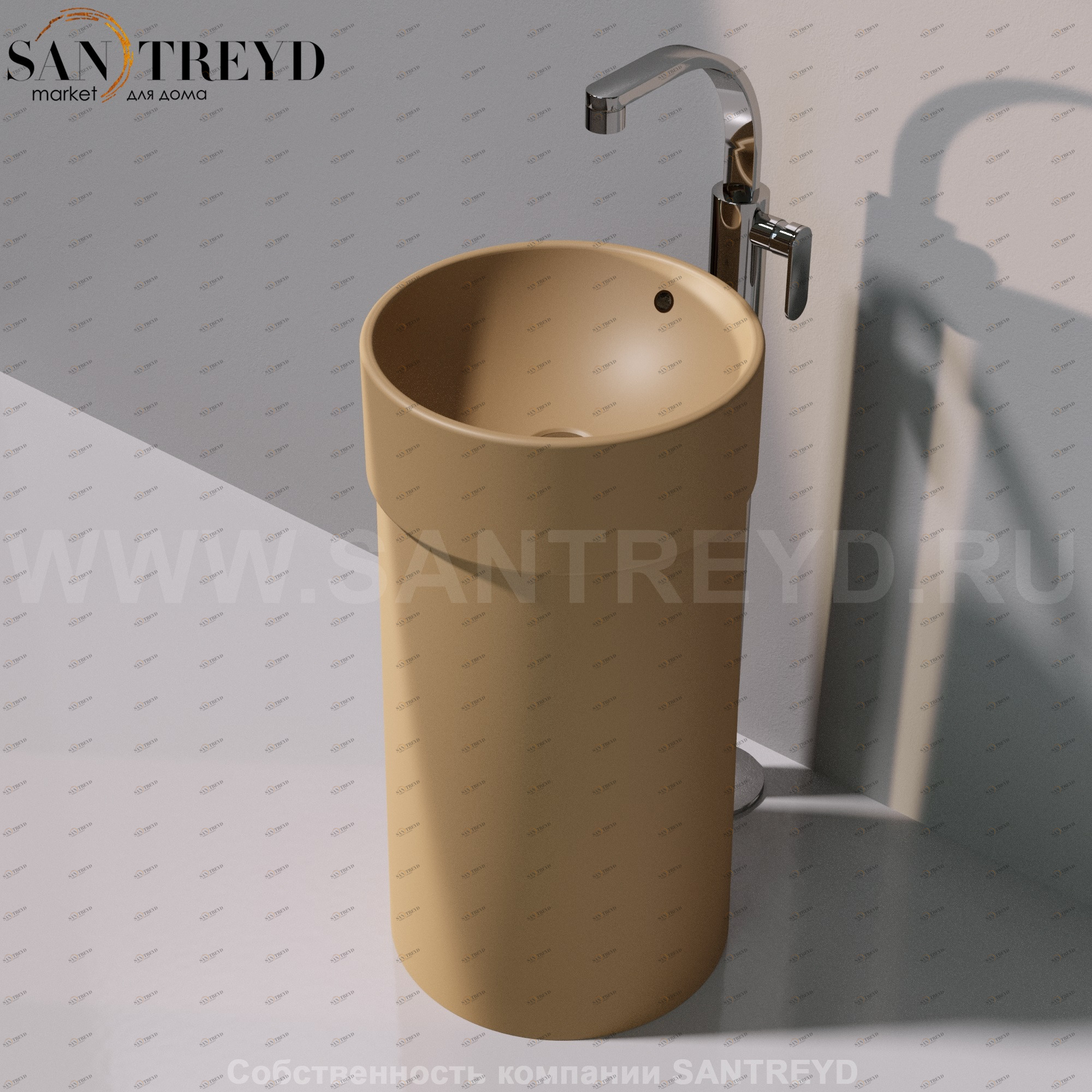 505042CCOLC9004 Напольная раковина стоящая круглая Ceramica Flaminia Twin