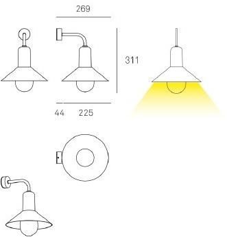 Milan Iluminacion Настенный светодиодный светильник из поликарбоната с фиксированным кронштейном Tagomago 6628 - Вид №2