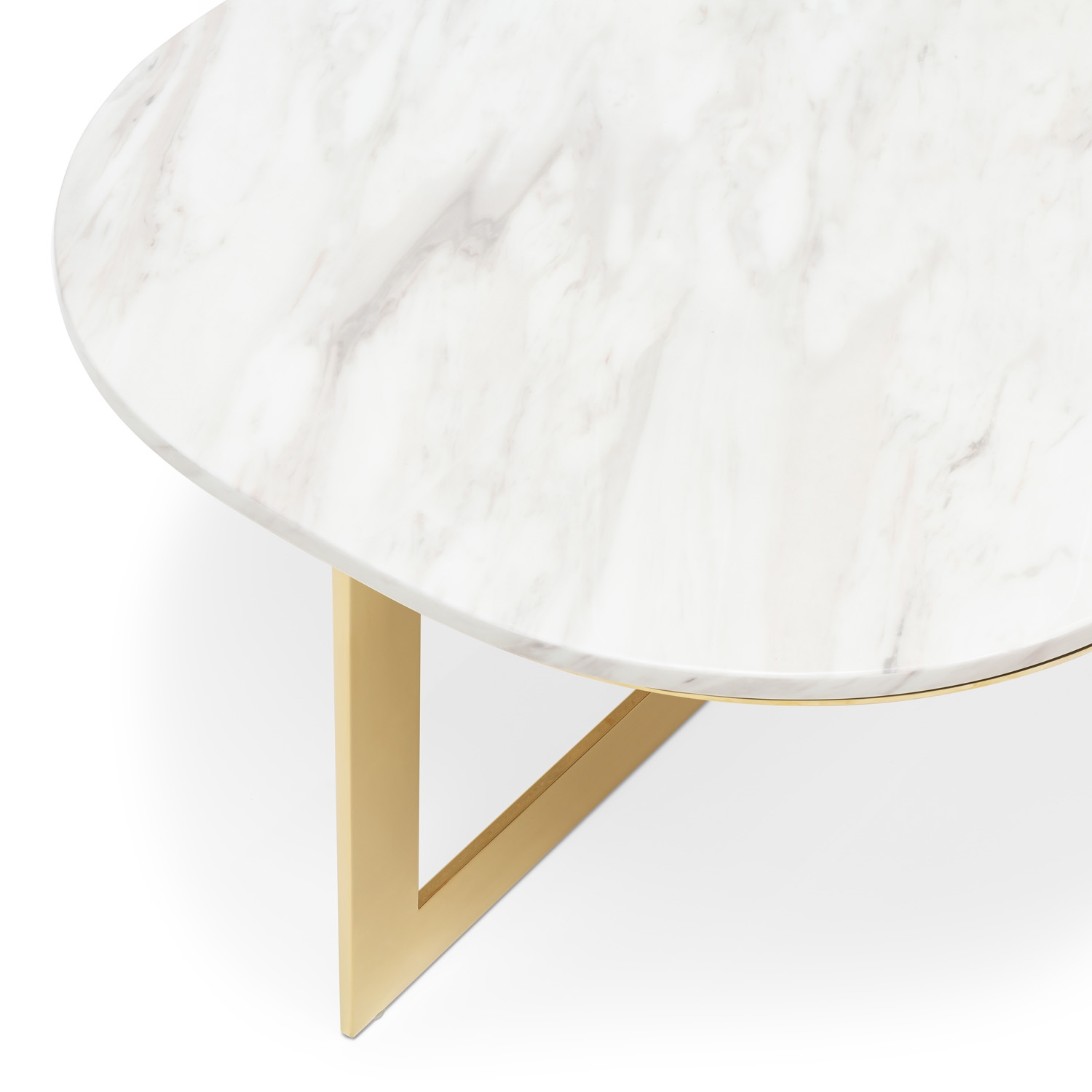 450276-18 ABHIKA КОФЕЙНЫЙ СТОЛ GLORY H39 140X70 WHITE/GOLD  - Вид №4