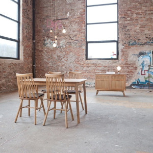 Прямоугольный стол из белого промасленного дуба