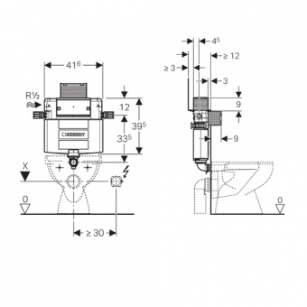 109.043.00.1 Смывной бачок скрытого монтажа Omega Santreyd  - Вид №1