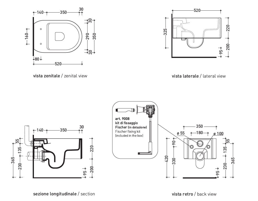 Керамический подвесной туалет без бриды Ceramica Flaminia Astra ARCH-00097673 - Вид №5