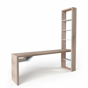 Письменный стол со стеллажом деревянный, ясень EcoComb BRAGIN DESIGN ПИСЬМЕННЫЕ СТОЛЫ ECOCOMB 256611 Бежевый