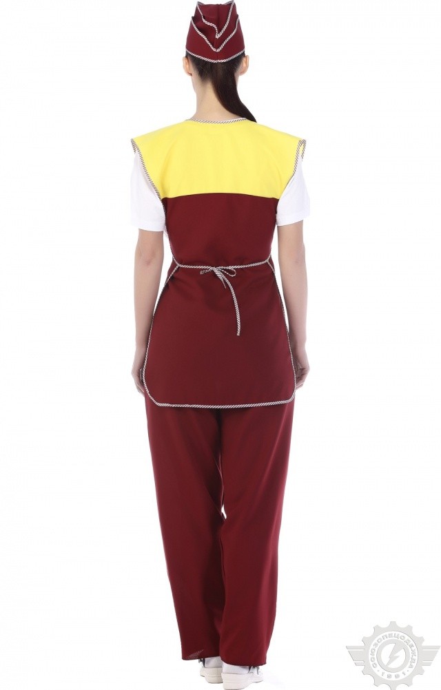 64412 Комплект "Людмила" бордо  Одежда для обслуживающего персонала  размер 44-54 Спецодежда  - Вид №9