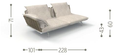 Talenti Садовый диван из ткани с шезлонгом Cruise alu sun-id-1512485 - Вид №11