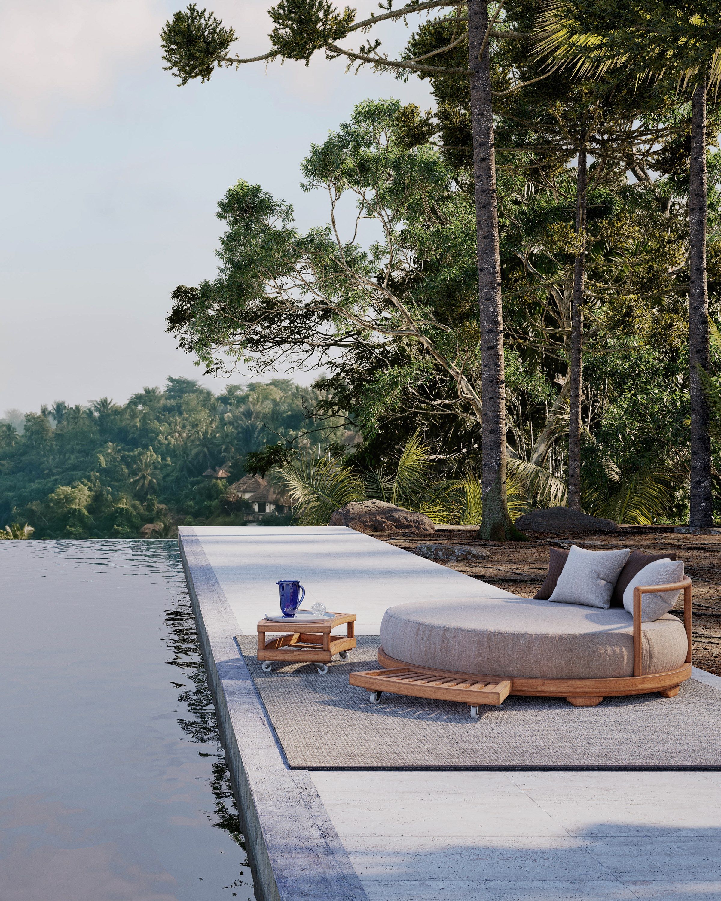 Садовая кровать из акрила и тика Unopiù Pevero ARCH-00132400 - Вид №3