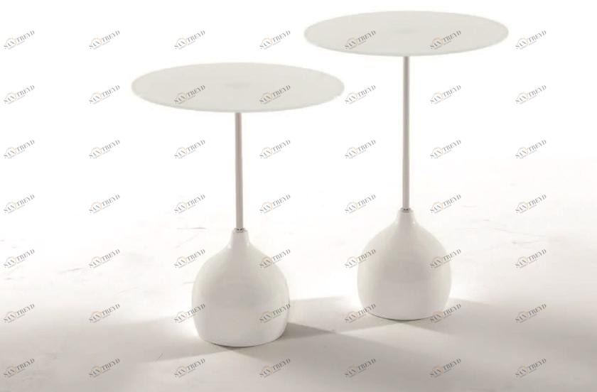 Tonin Casa Круглый стеклянный высокий журнальный столик  T8155 