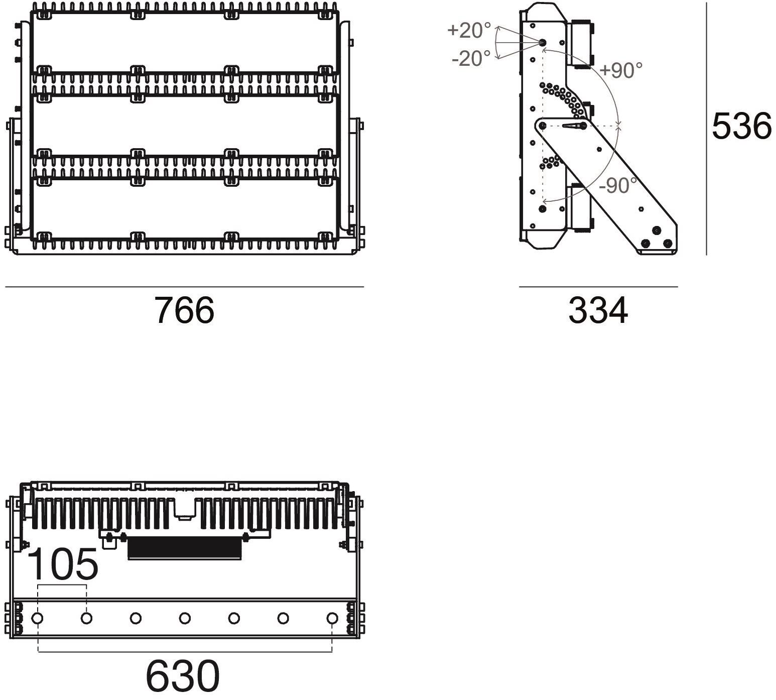 Linea Light Group Светодиодный проектор для улицы из алюминия и стекла Biglamp sun-id-1493128 - Вид №7