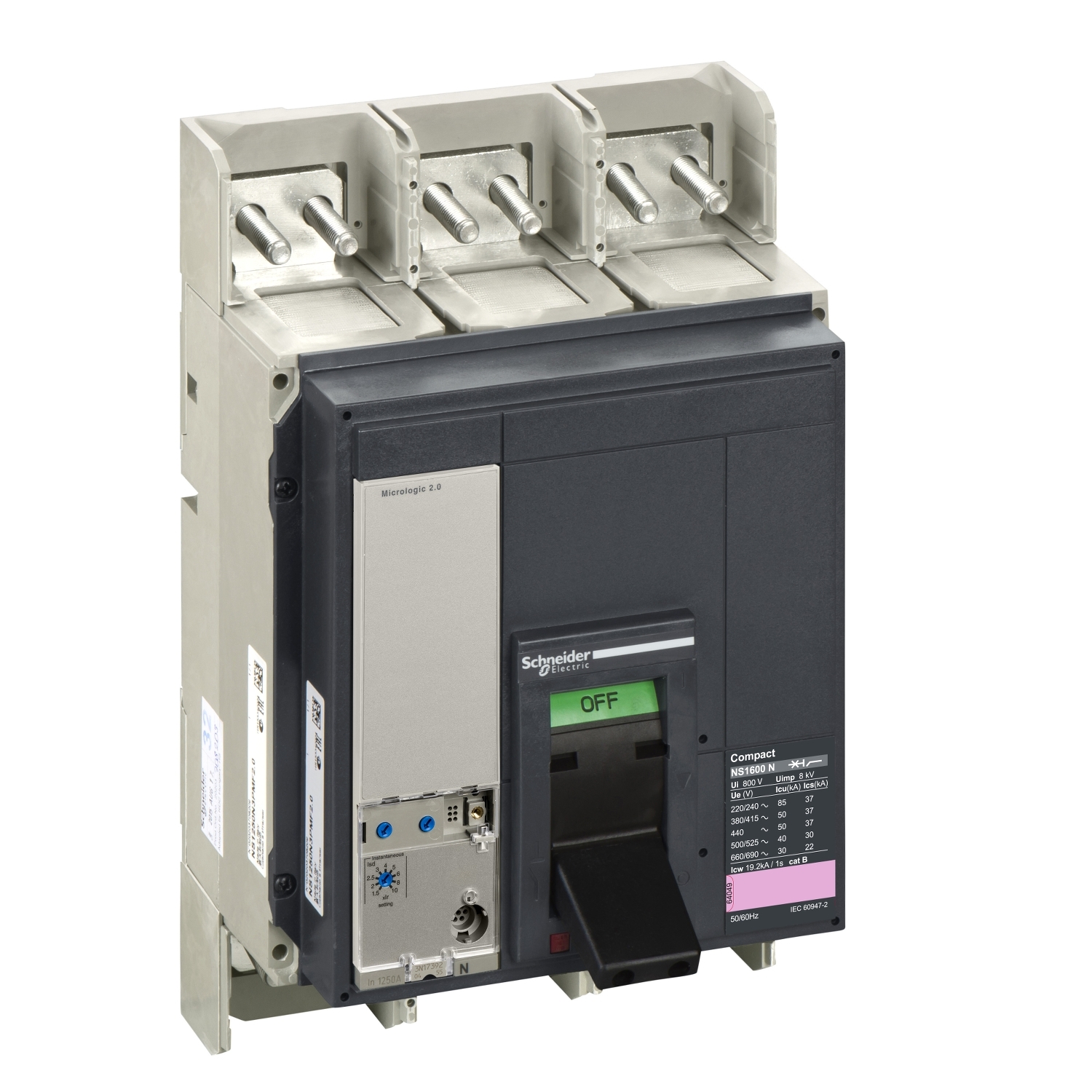 34436 Силовой автомат NS 1600, Micrologic 5.0 E, 50кА, 3P, 1600А Schneider Electric Compact 